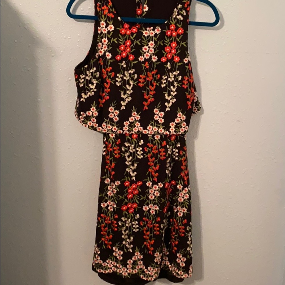 Gianni Bini embroidered floral black dress